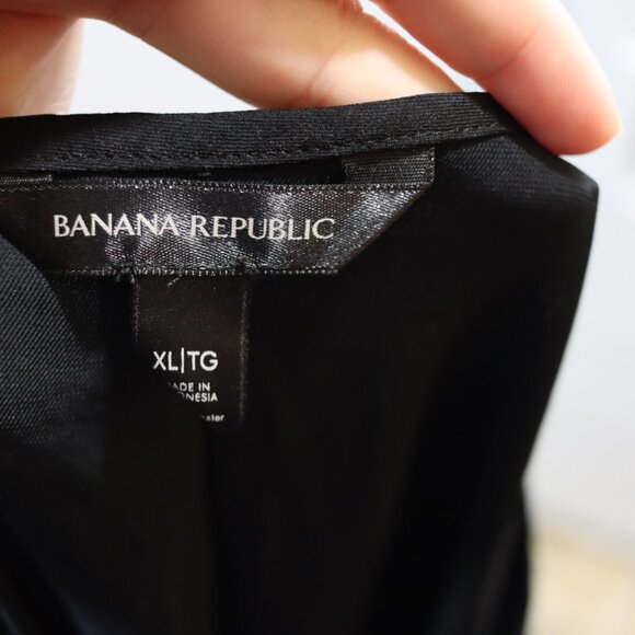 Banana Republic Black V-Neck Blouse XL - Picture 8 of 9